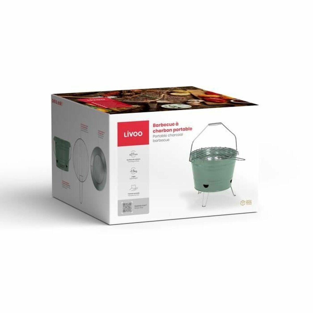 Barbecue Portable Livoo DOC327V  Metal Steel