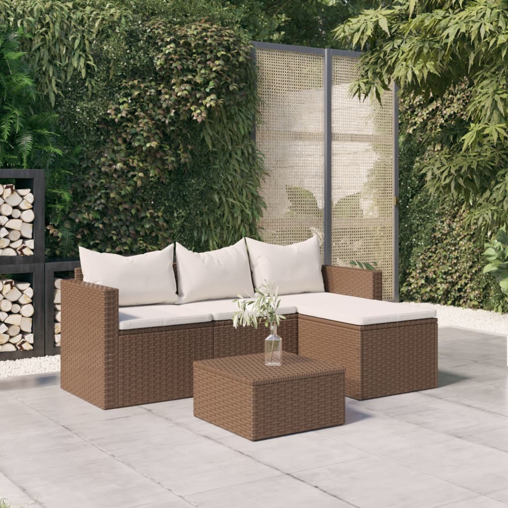 vidaXL Patio Furniture Set Patio Lounge Set Outdoor Furniture Poly Rattan