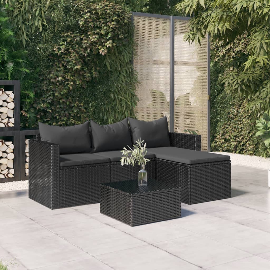 vidaXL Patio Furniture Set Patio Lounge Set Outdoor Furniture Poly Rattan