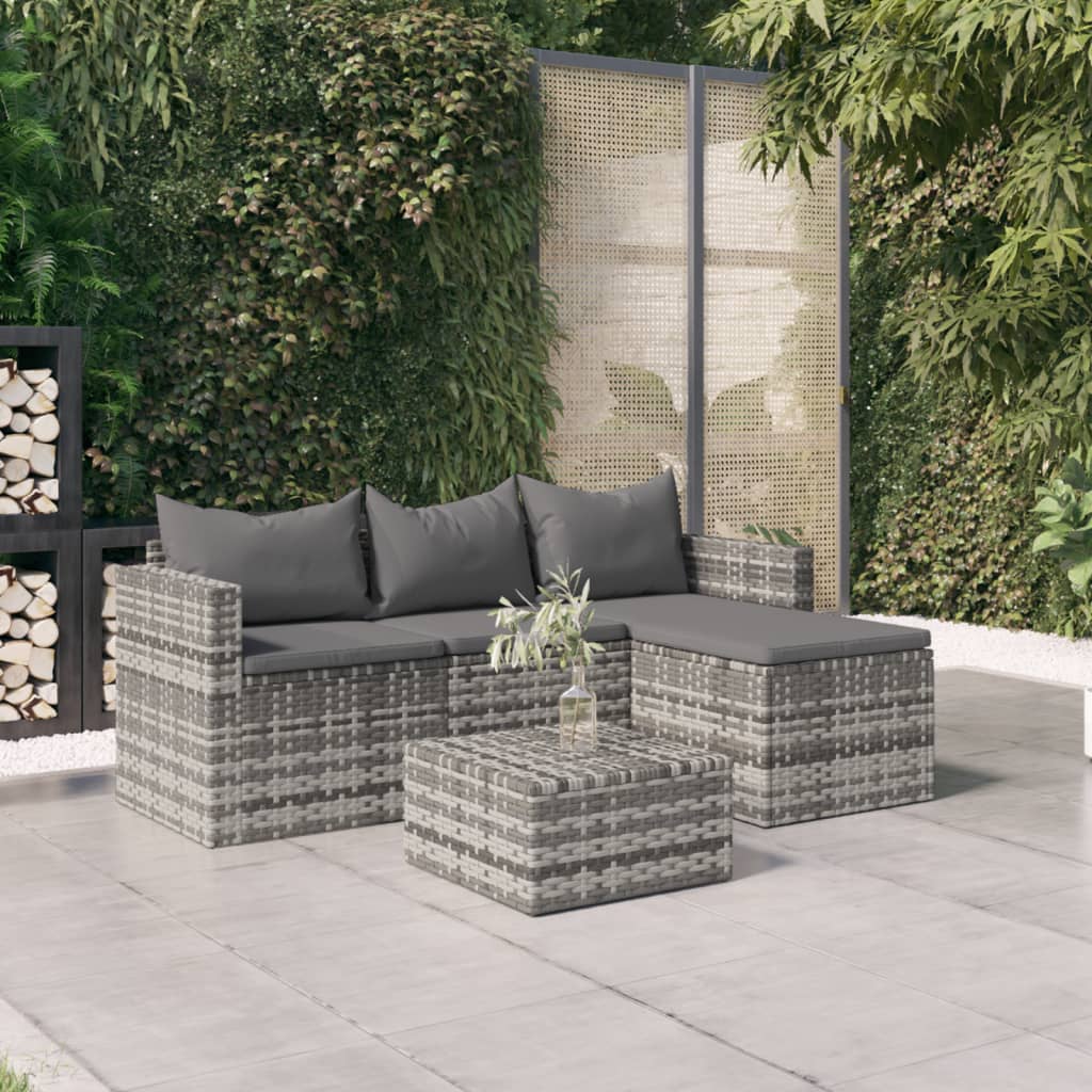 vidaXL Patio Furniture Set Patio Lounge Set Outdoor Furniture Poly Rattan