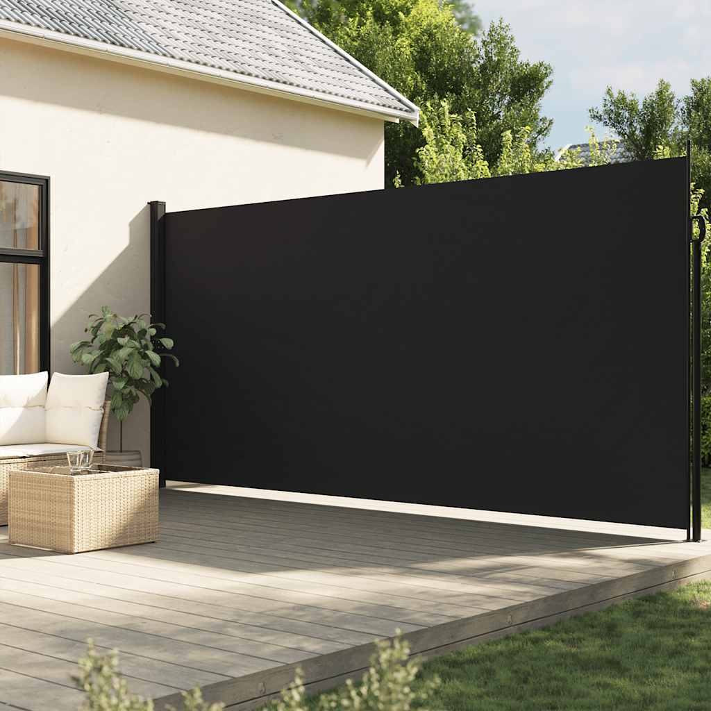 NNEVL Retractable Side Awning Black 200x600 cm