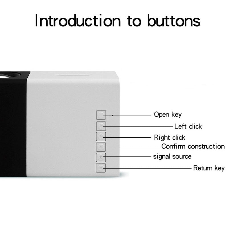 NNEDSZ Mini Home Portable Cinema Projector - LED Compact Entertainment Projector for Movies & Gaming (White+blue)