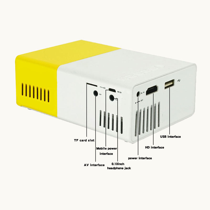 NNEDSZ Mini Home Portable Cinema Projector - LED Compact Entertainment Projector for Movies & Gaming (White+blue)