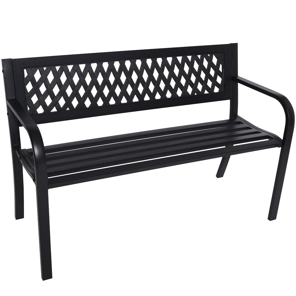 NNEDPE Steel Outdoor Garden Bench - Lattice